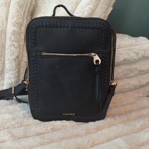 Calpak Black Backpack with Gold Accents